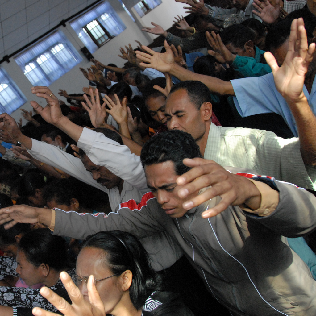 Church leaders gathered together at a training conference
